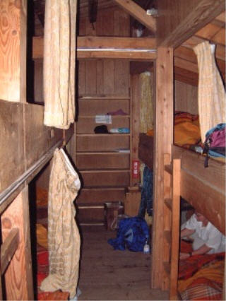 Bunkroom walkway.