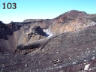 Crater and basin at top or Mt. Fuji.